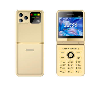 Express Delivery - P20 2.4 Inch Hd Display Flip 2G 4 Sim Gsm Unlocked Led Flashlight Mobile Phone  Gold - ID 135357